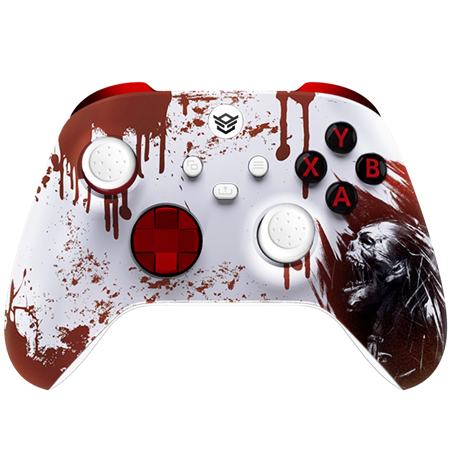 HEXGAMING ADVANCE Controller with FlashShot for XBOX, PC, Mobile - Blood Zombie ABXY Labeled
