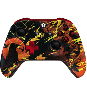 HEXGAMING BLADE Controller for XBOX, PC, Mobile- Blood Moon Raven ABXY Labeled