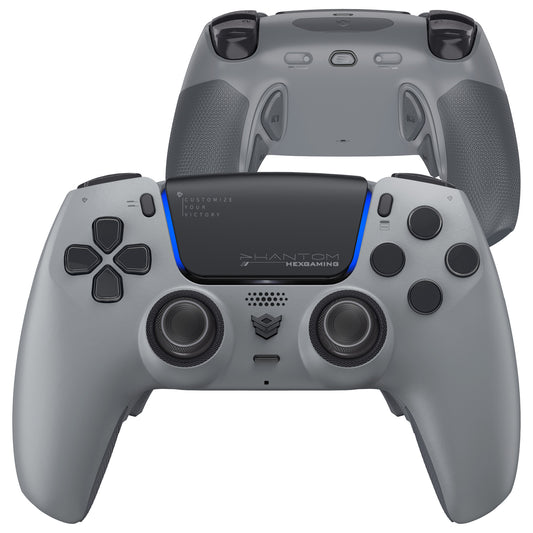 HEXGAMING PHANTOM Controller with Adjustable Triggers for PS5, PC, Mobile - 1994 Grey
