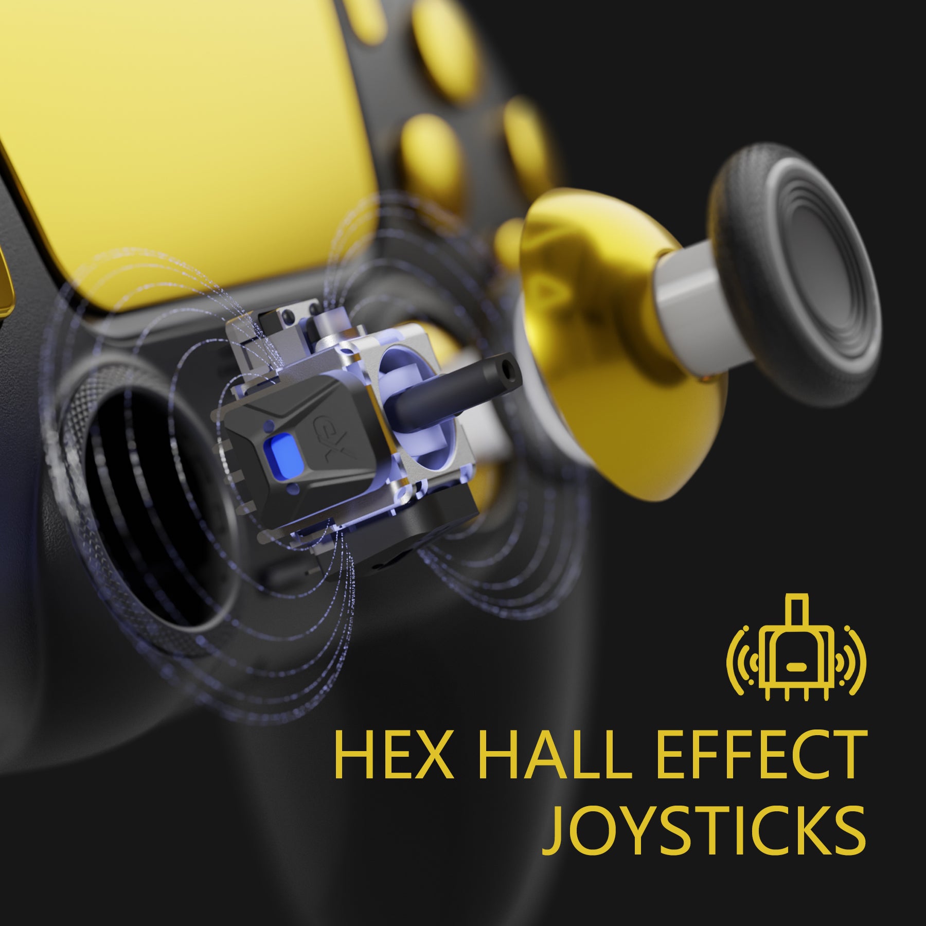 HEXGAMING RIVAL PRO Controller with Hall Effect Joysticks for PS5, PC, Mobile- Matte black