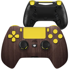 Load image into Gallery viewer, HEXGAMING HYPER Controller for PS4, PC, Mobile- Wood Grain Yellow
