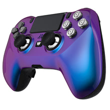 Load image into Gallery viewer, HEXGAMING HYPER Controller for PS4, PC, Mobile- Chameleon Purple Blue Metal Sliver
