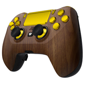 HEXGAMING HYPER Controller for PS4, PC, Mobile- Wood Grain Gold
