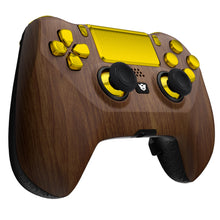 Load image into Gallery viewer, HEXGAMING HYPER Controller for PS4, PC, Mobile- Wood Grain Gold
