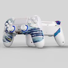 Load image into Gallery viewer, HEXGAMING NEW EDGE Controller for PS4, PC, Mobile - The Great Wave Chameleon Purple Blue
