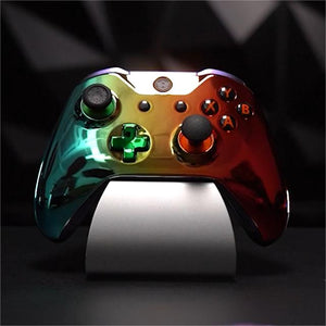 HEXGAMING ULTRA ONE Controller for XBOX, PC, Mobile- Chrome Cyan Gold Red ABXY Labeled