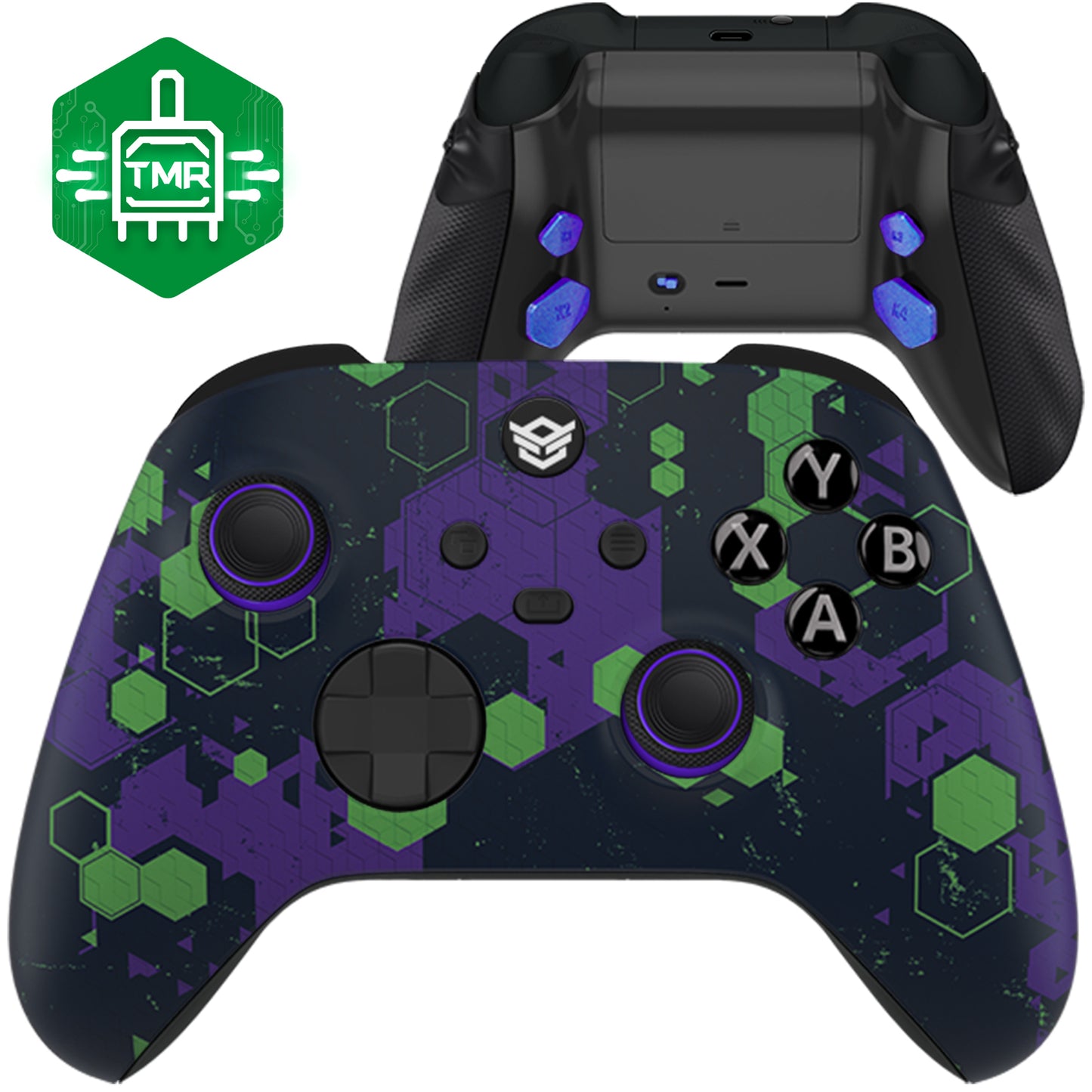HEXGAMING ADVANCE Controller with TMR Joysticks & Adjustable Triggers for XBOX, PC, Mobile - Hexcamouflage PGB