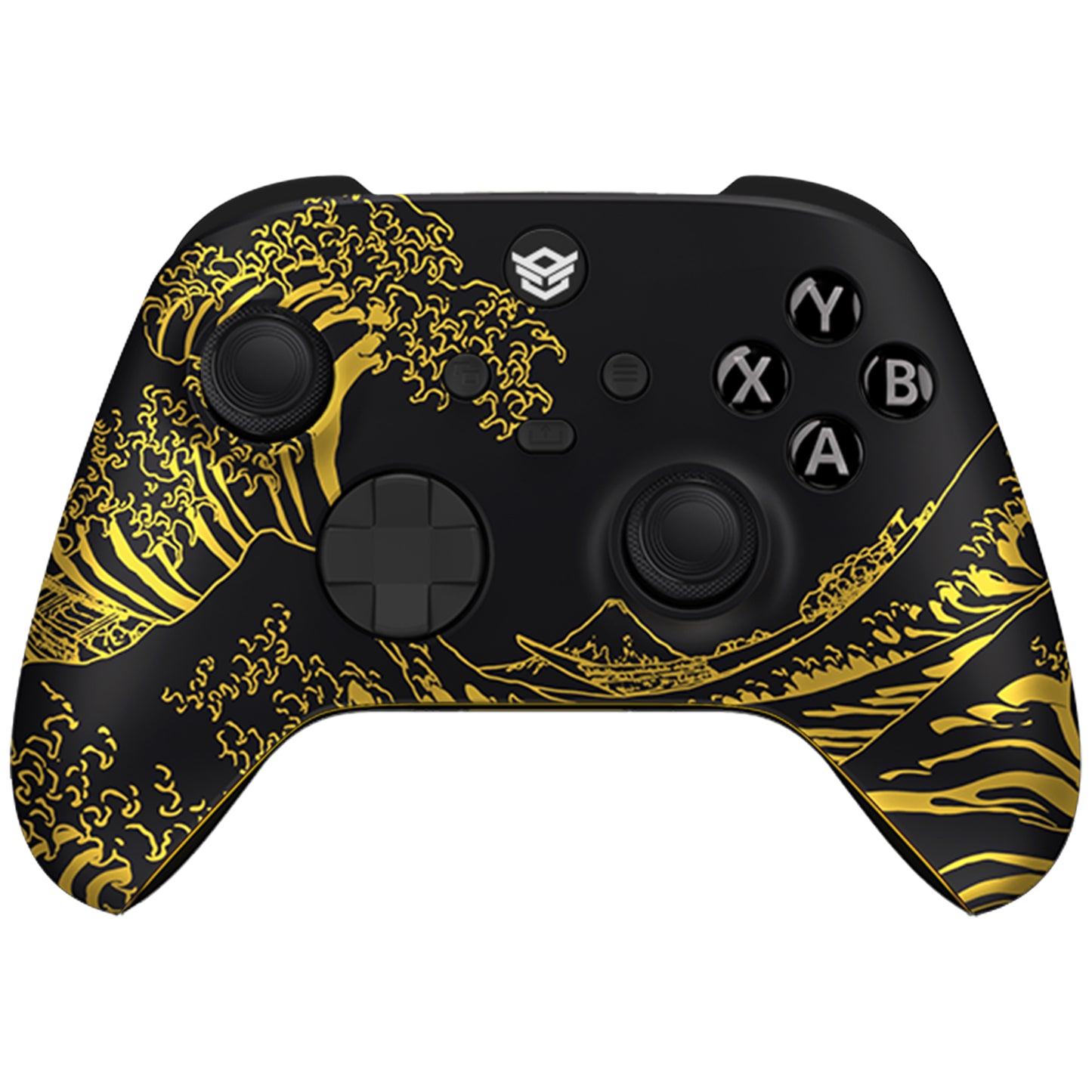 HEXGAMING ADVANCE Controller with TMR Joysticks & Adjustable Triggers for XBOX, PC, Mobile - Black Golden Waves