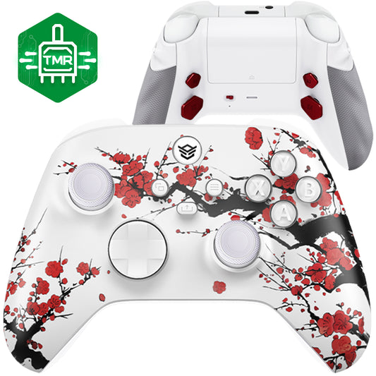 HEXGAMING ADVANCE Controller with TMR Joysticks & Adjustable Triggers for XBOX, PC, Mobile - Winter Blossom