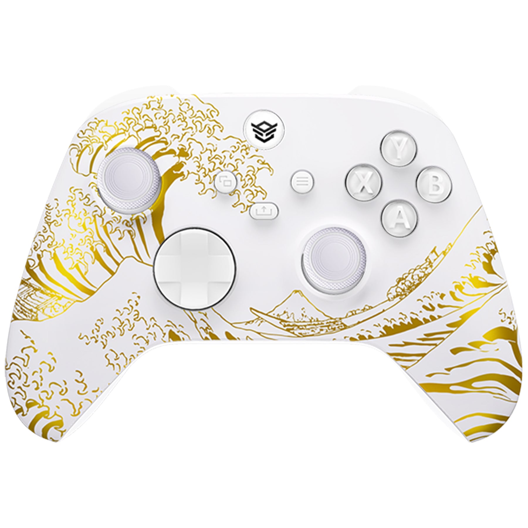 HEXGAMING ADVANCE Controller with TMR Joysticks & Adjustable Triggers for XBOX, PC, Mobile - White Golden Waves