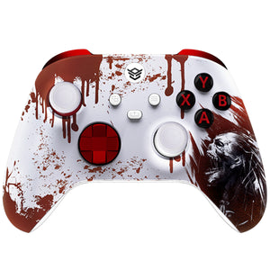 HEXGAMING ADVANCE Controller with Adjustable Triggers for XBOX, PC, Mobile - Blood Zombie ABXY Labeled