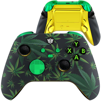 HEXGAMING ADVANCE Controller with Adjustable Triggers for XBOX, PC, Mobile- Green Weeds ABXY Labeled