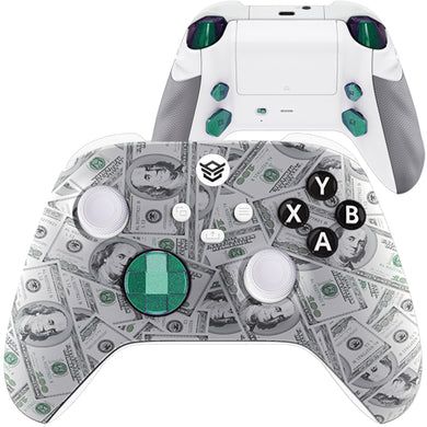 HEXGAMING ADVANCE Controller with Adjustable Triggers for XBOX, PC, Mobile - White 100 Cash ABXY Labeled