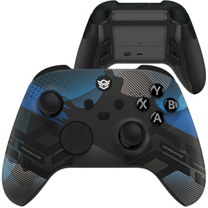 HEXGAMING ADVANCE Controller with FlashShot for XBOX, PC, Mobile - Samurai Blue ABXY Labeled