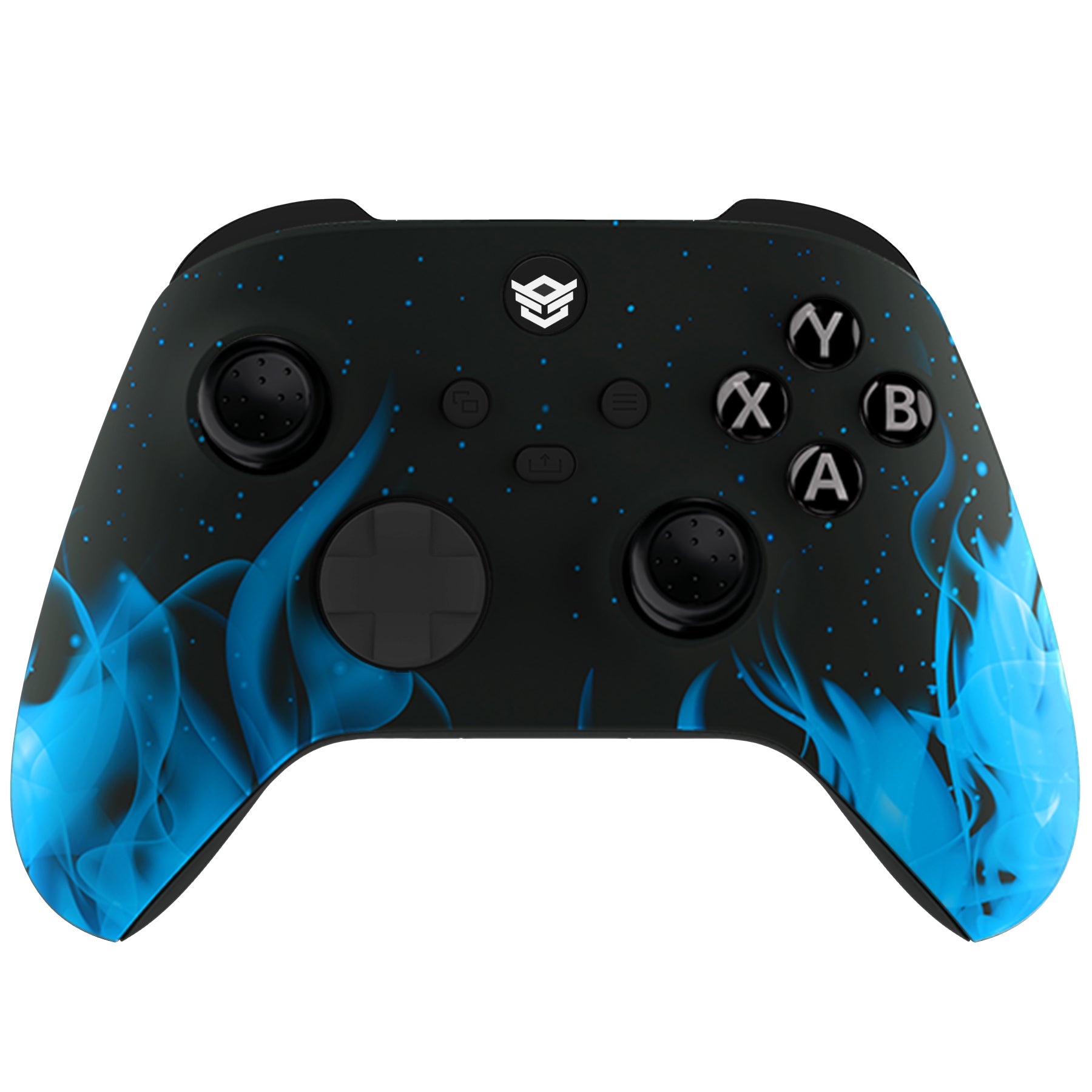 HEXGAMING ADVANCE Controller with FlashShot for XBOX, PC, Mobile - Blue Flame ABXY Labeled