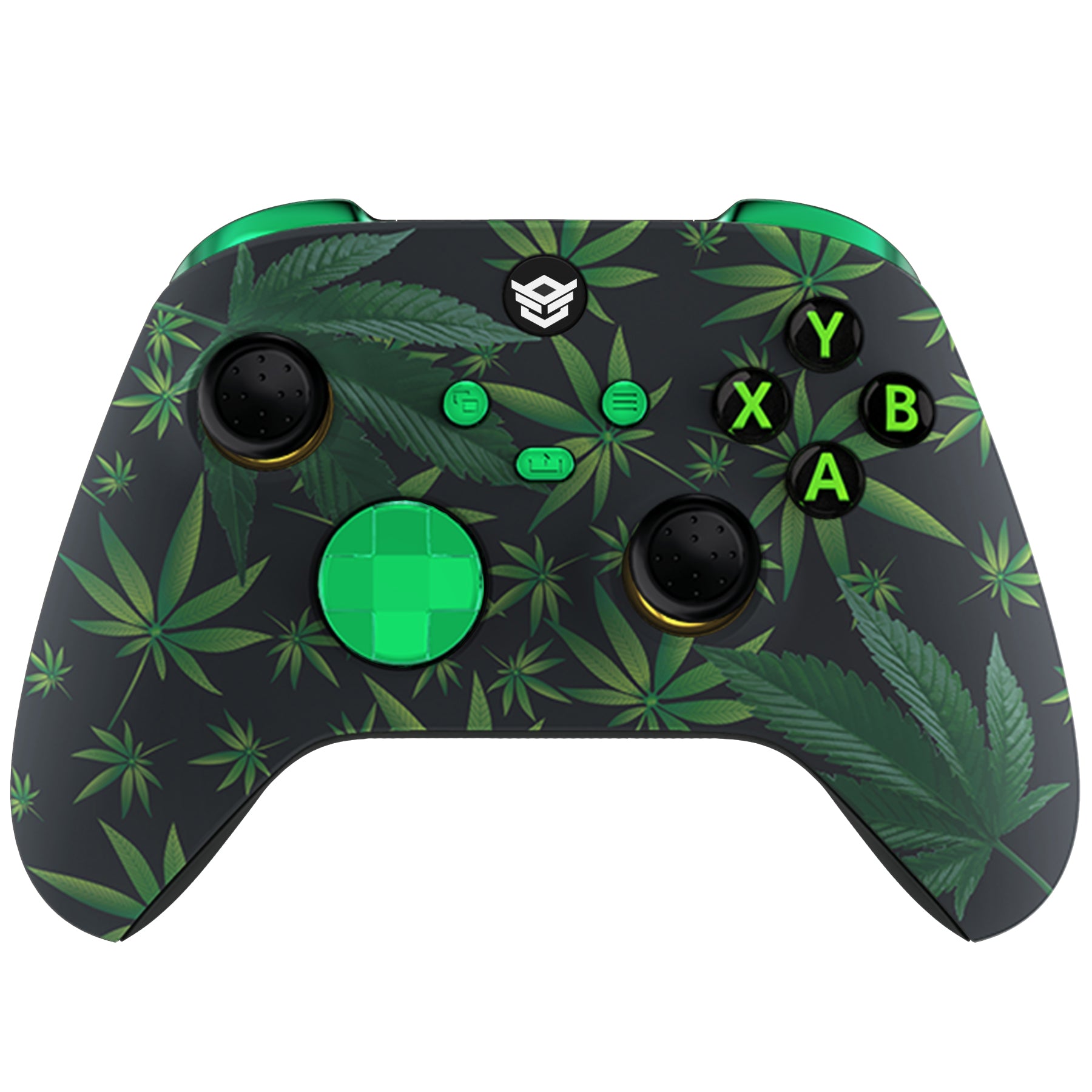 HEXGAMING ADVANCE Controller with FlashShot for XBOX, PC, Mobile - Green Weeds ABXY Labeled