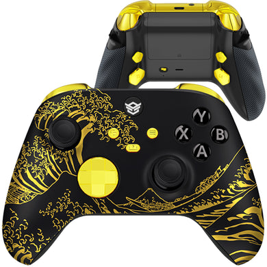 ADVANCE Controller with Adjustable Triggers for XBOX, PC, Mobile - Black Golden Waves HexGaming
