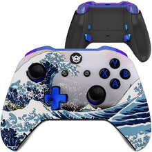 Load image into Gallery viewer, HEXGAMING BLADE Controller for XBOX, PC, Mobile - The Great Wave ABXY Labeled
