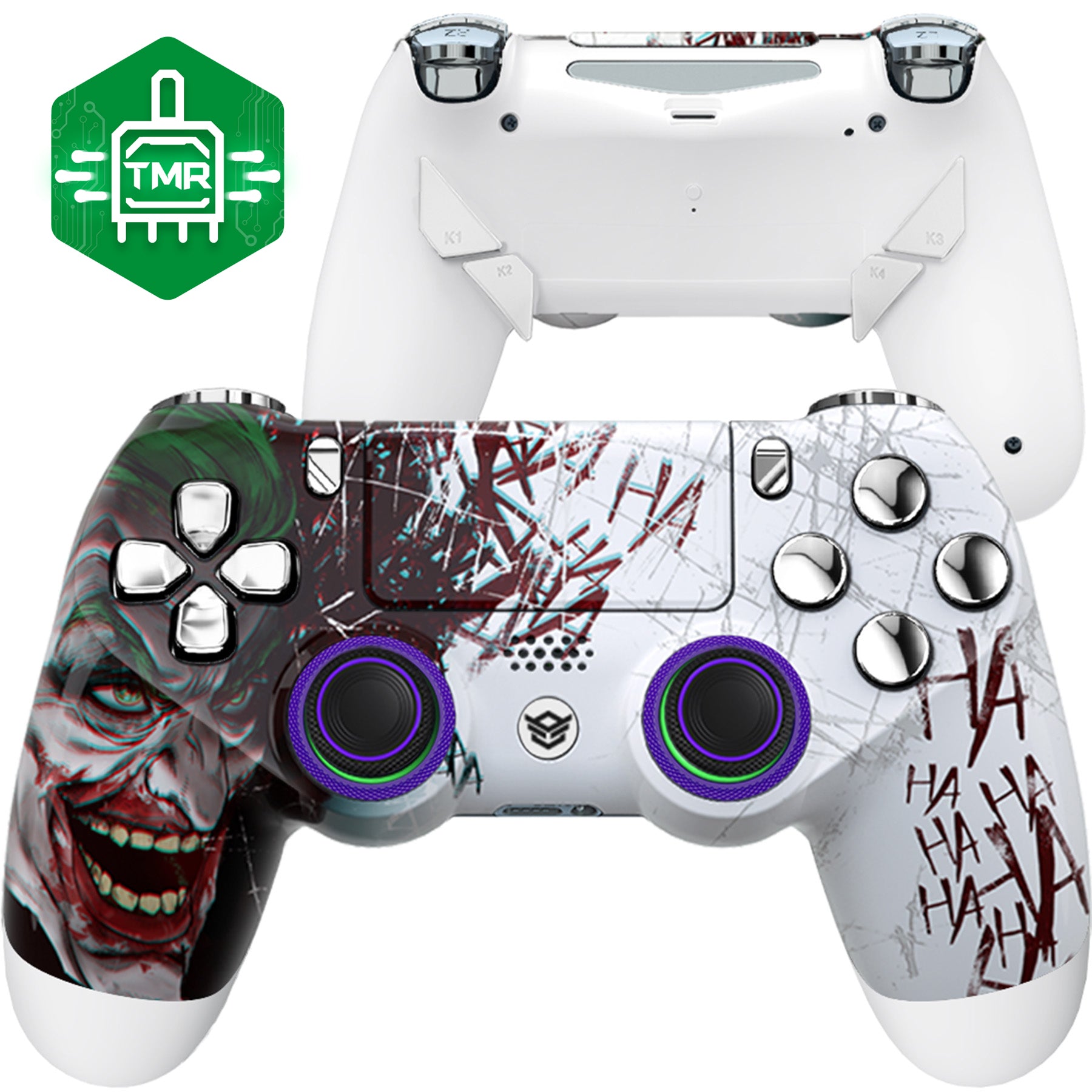 HEXGAMING NEW EDGE Controller with TMR Joysticks for PS4, PC, Mobile - Clown HAHAHA