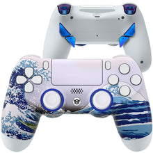 Cargar imagen en el visor de la galería, HEXGAMING NEW EDGE Controller for PS4, PC, Mobile - The Great Wave Chameleon Purple Blue
