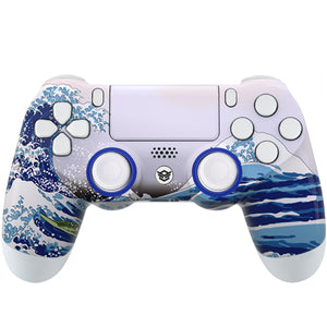 HEXGAMING NEW EDGE Controller for PS4, PC, Mobile - The Great Wave Chameleon Purple Blue