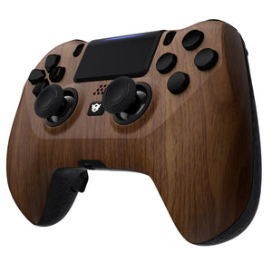 HEXGAMING HYPER Controller for PS4, PC, Mobile- Wood Pattern Chrome Black
