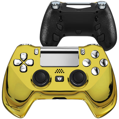 HEXGAMING HYPER Controller for PS4, PC, Mobile- Chrome Gold Silver