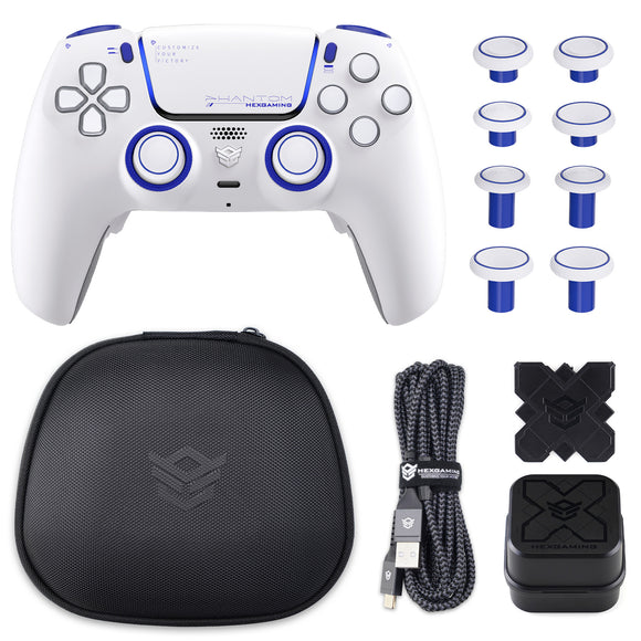 HEXGAMING PHANTOM Controller with Adjustable Triggers+Charging Cable+Carrying Bag for PS5, PC, Mobile - 10 Styles