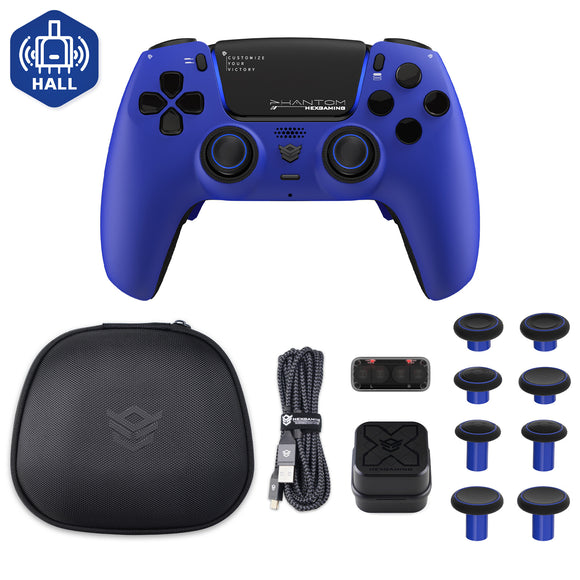 HEXGAMING PHANTOM Controller with Adjustable Triggers+Charging Cable+Carrying Bag for PS5, PC, Mobile - 10 Styles