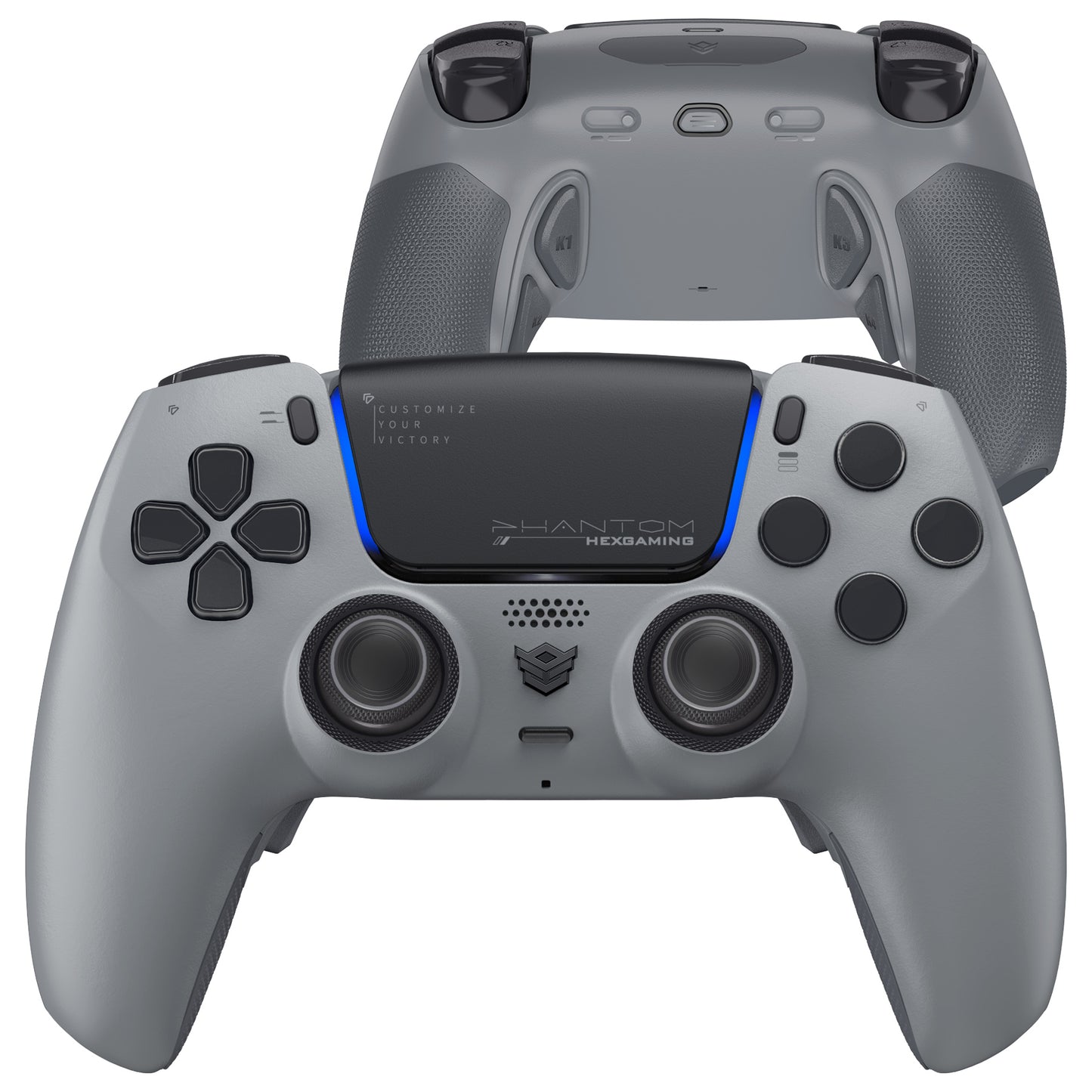 HEXGAMING PHANTOM Controller with Adjustable Triggers for PS5, PC, Mobile - 1994 Grey