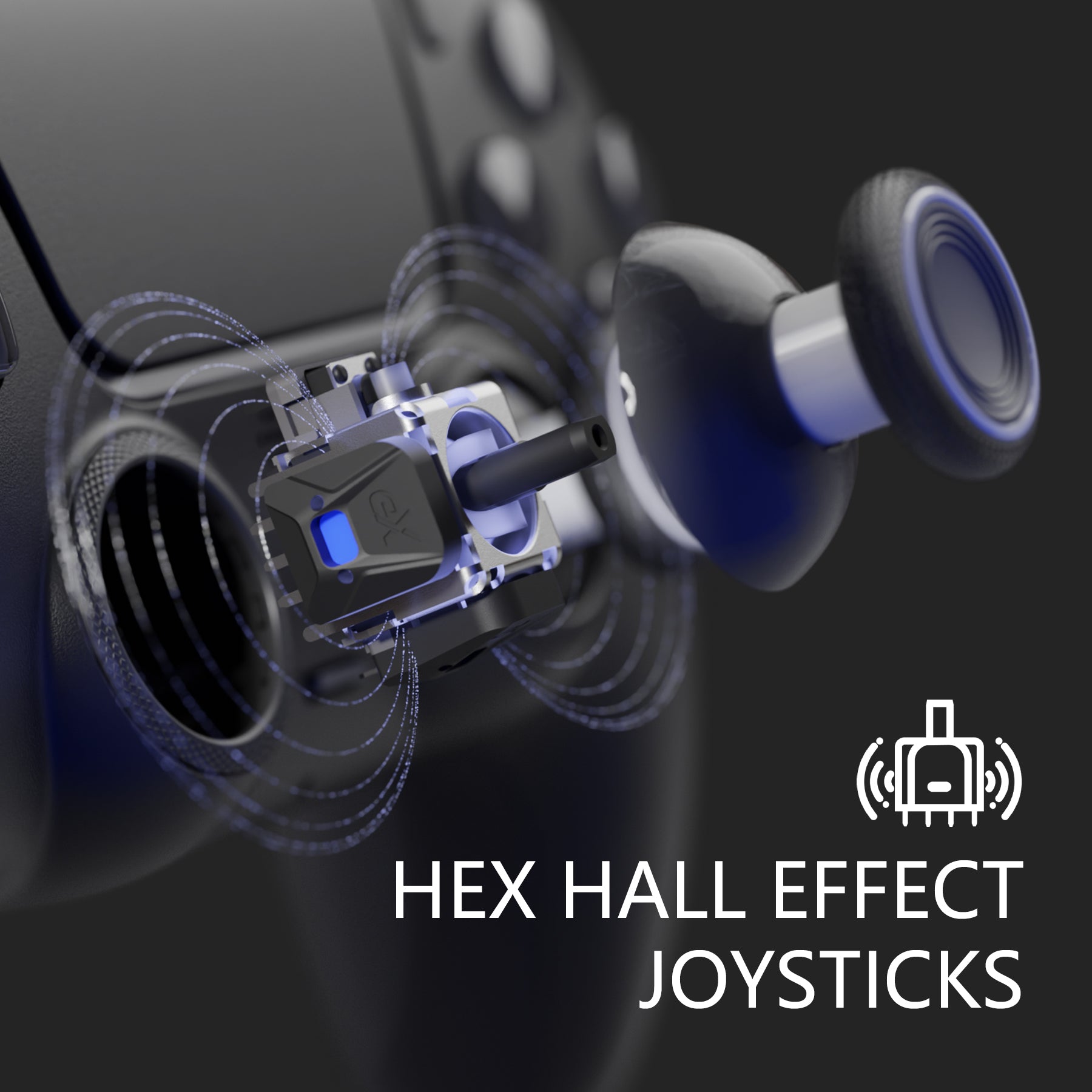 HEXGAMING RIVAL Controller with Hall Effect Joysticks for PS5, PC, Mobile - Black