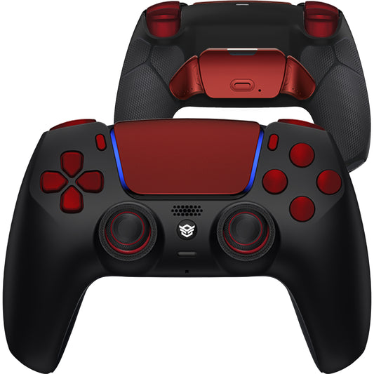 HEXGAMING RIVAL Controller for PS5, PC, Mobile - Black Scarlet Red