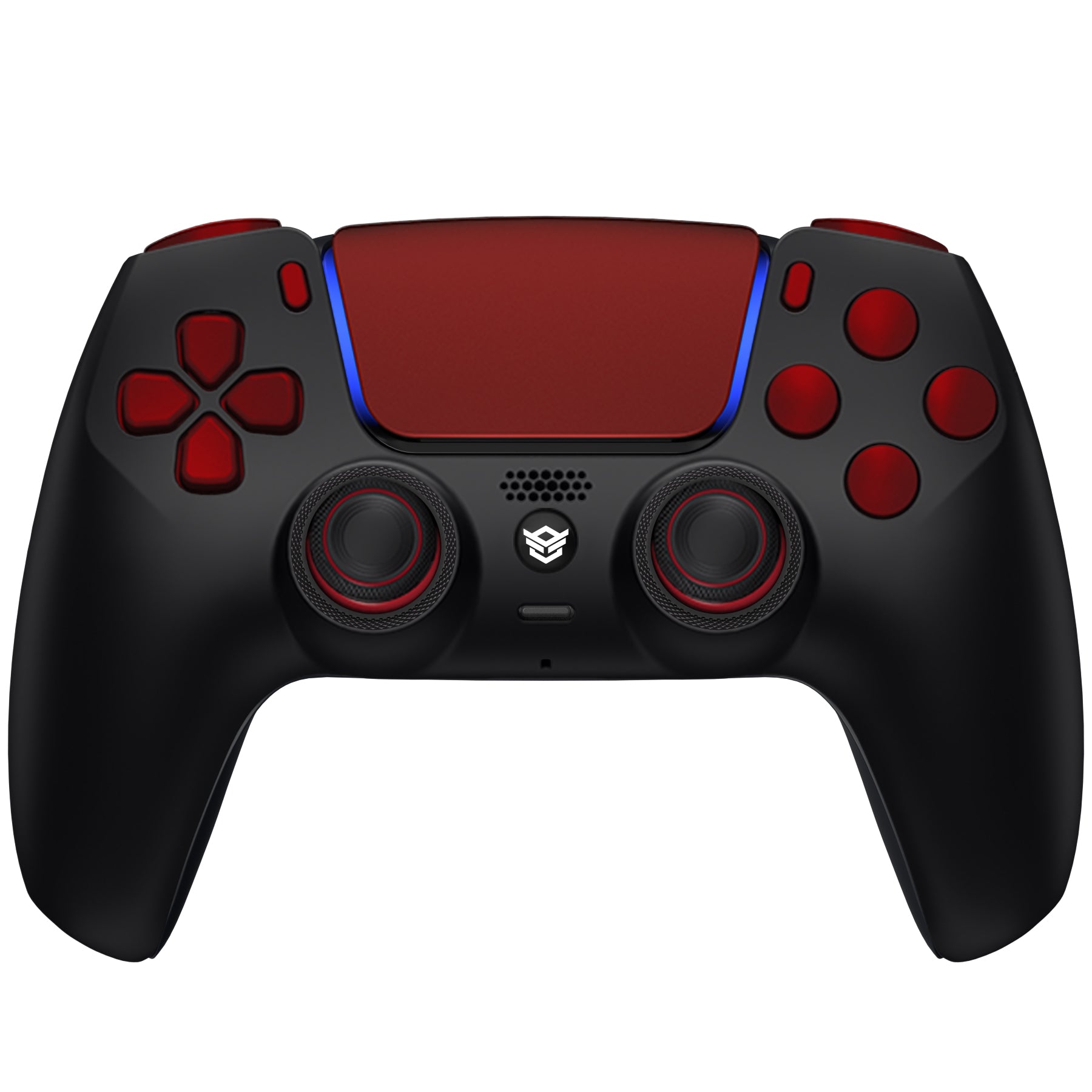 HEXGAMING RIVAL Controller with Hall Effect Joysticks for PS5, PC, Mobile - Black Scarlet Red