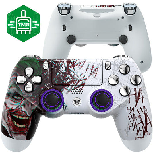 HEXGAMING NEW SPIKE Controller with TMR Joysticks for PS4, PC, Mobile- Clown Chrome Silver