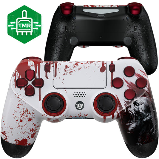 HEXGAMING NEW SPIKE Controller with TMR Joysticks for PS4, PC, Mobile- Blood Zombie