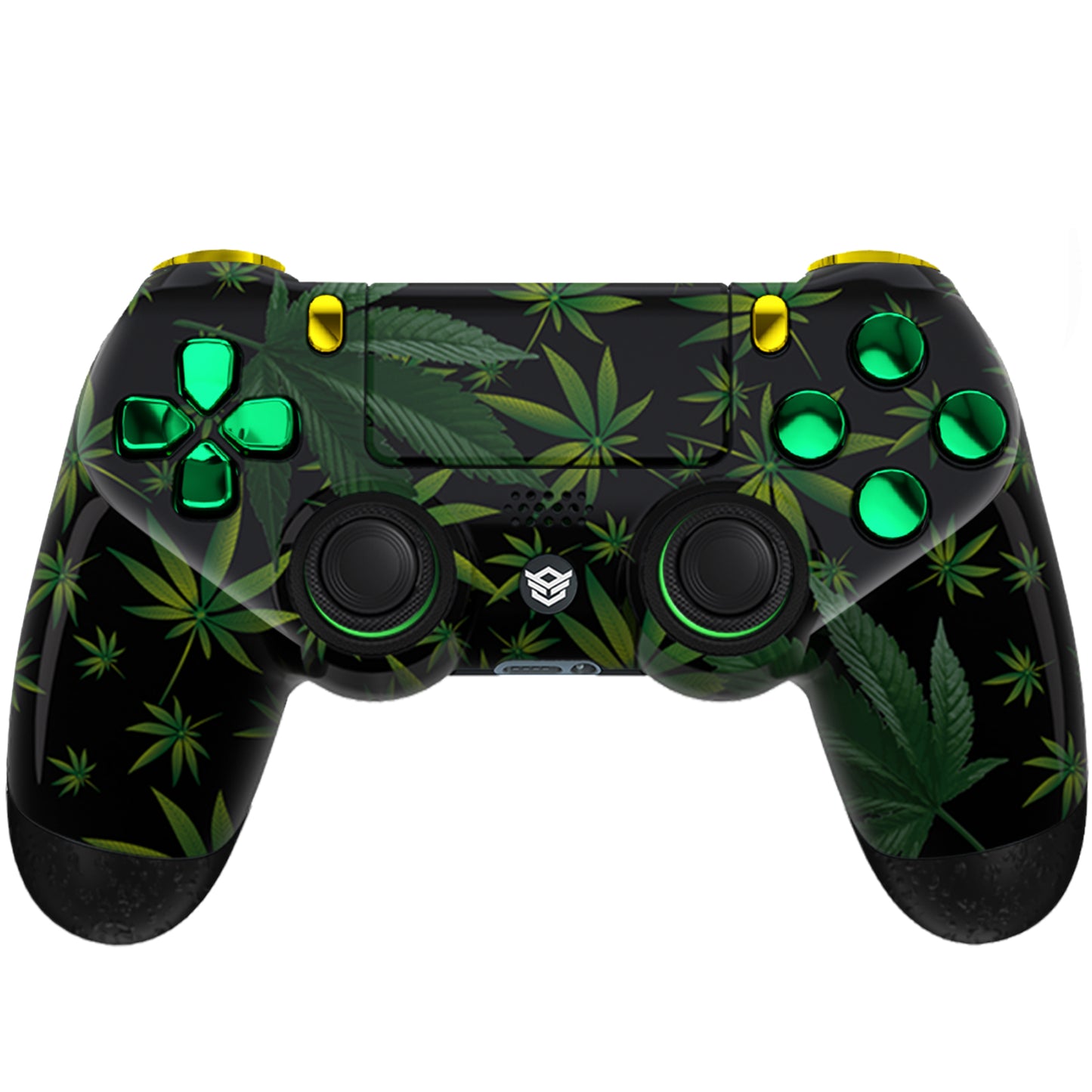 HEXGAMING NEW SPIKE Controller for PS4, PC, Mobile- Green Leaf Gold