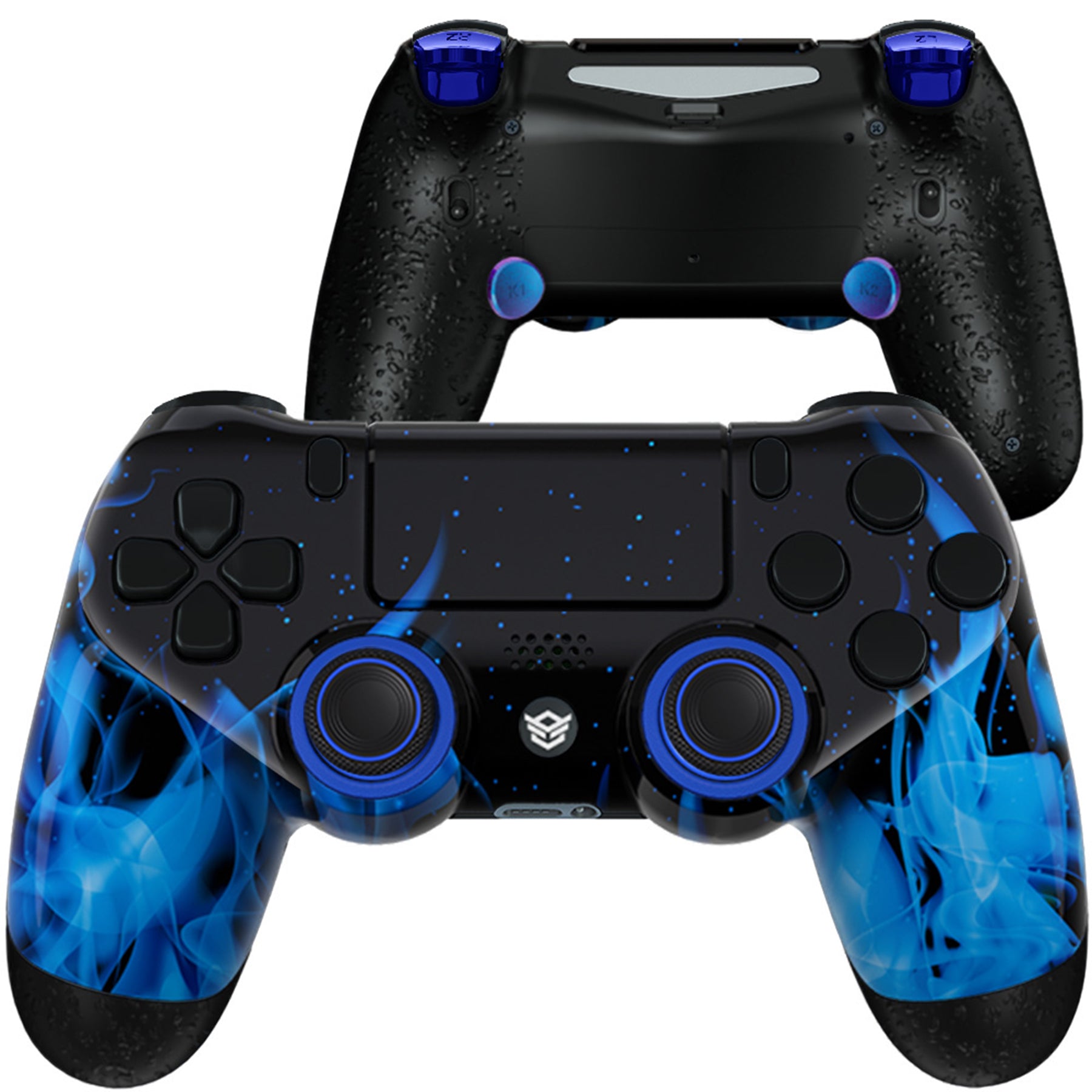 HEXGAMING HYPER Wireless Controller Compatible with ps4-4 Back Buttons,  Triggers stop, Interchangeable Thumbsticks - Clown Silver