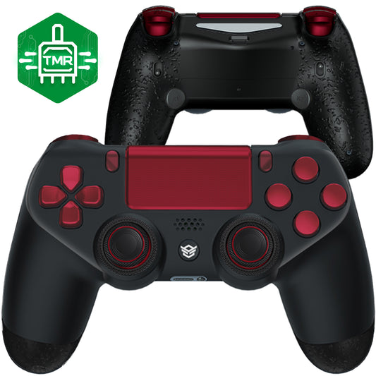 HEXGAMING NEW SPIKE Controller with TMR Joysticks for PS4, PC, Mobile- Black Red