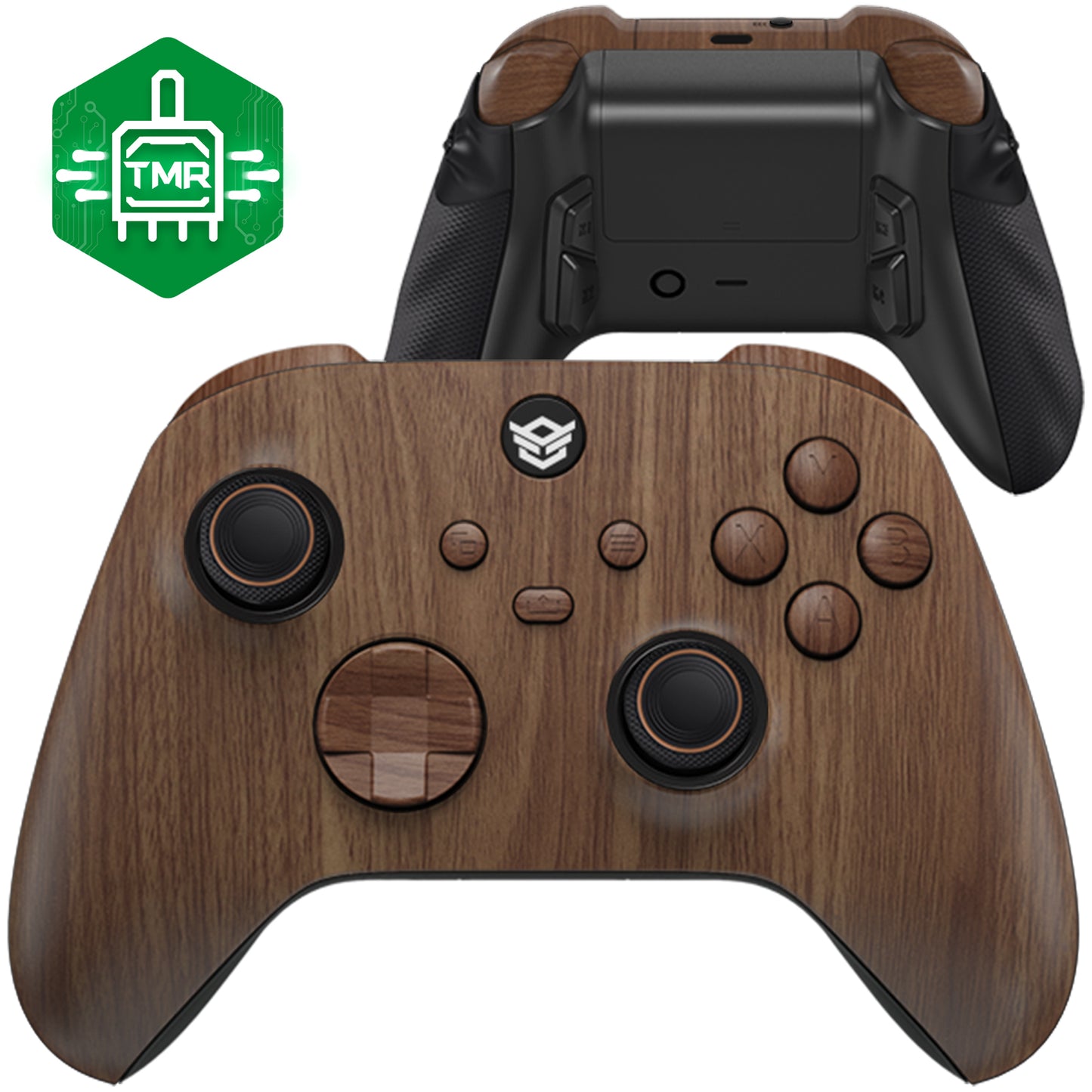 HEXGAMING ULTRA X Controller with TMR Joysticks for XBOX, PC, Mobile - Wood Grain