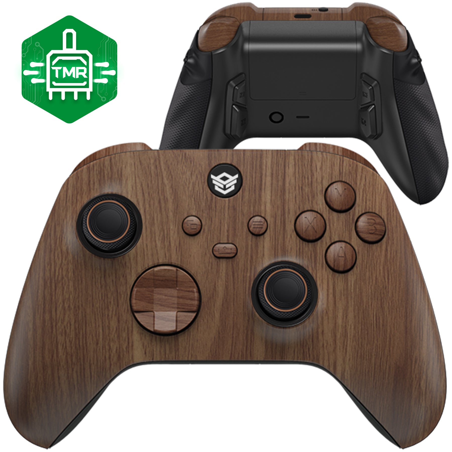 HEXGAMING ULTRA X Controller with TMR Joysticks for XBOX, PC, Mobile - Wood Grain