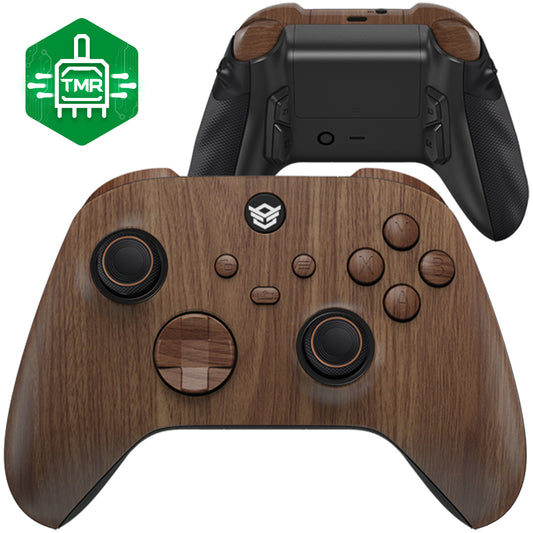 HEXGAMING ULTRA X Controller with TMR Joysticks for XBOX, PC, Mobile - Wood Grain