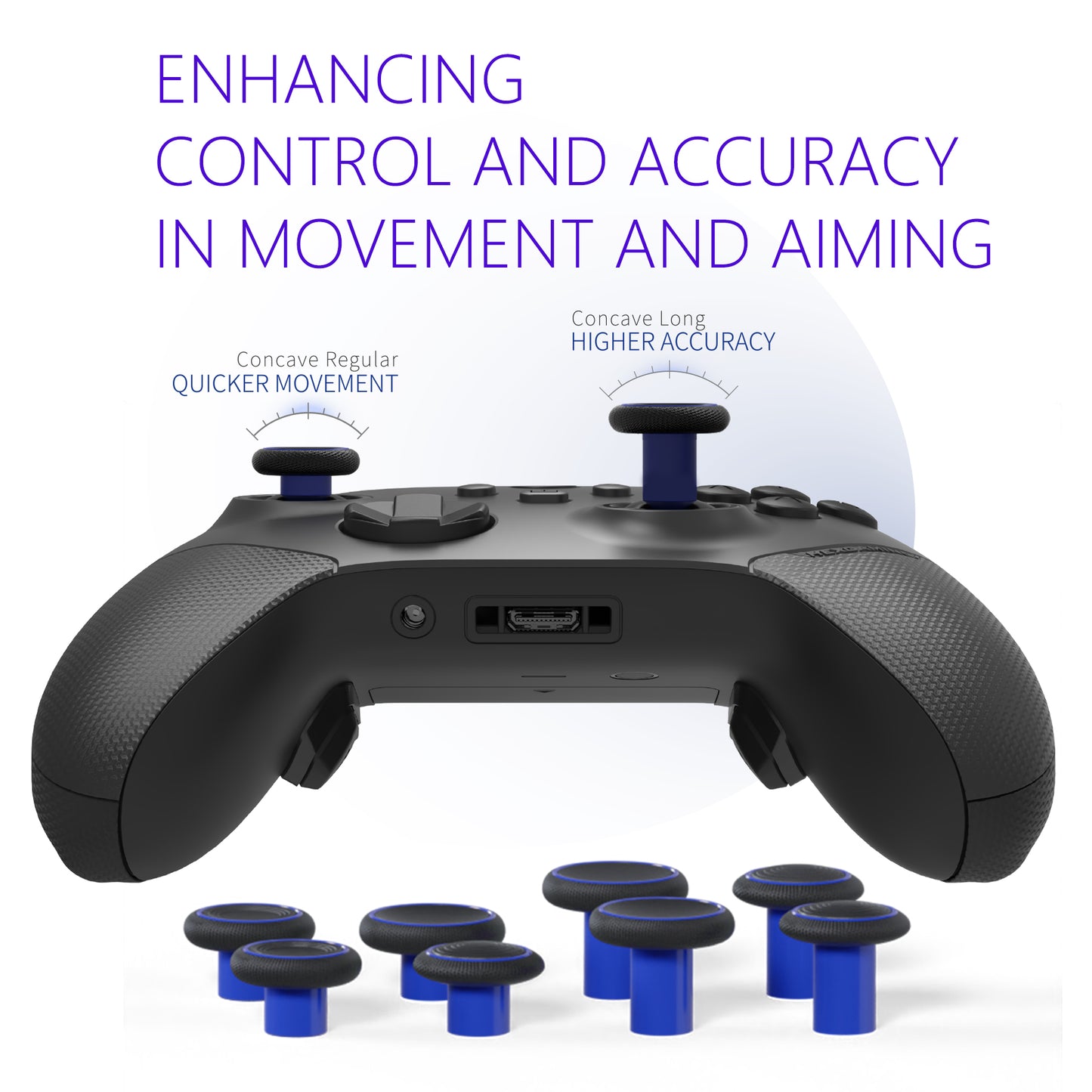 HEXGAMING ULTRA X Controller for XBOX, PC, Mobile - Graphite Grain Black Silver ABXY Labeled