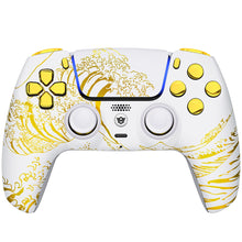 Load image into Gallery viewer, HEXGAMING ULTIMATE Controller for PS5, PC, Mobile - The Great GOLDEN Wave Off Kanagawa - White

