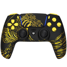Load image into Gallery viewer, HEXGAMING ULTIMATE Controller for PS5, PC, Mobile - The Great GOLDEN Wave Off Kanagawa - Black
