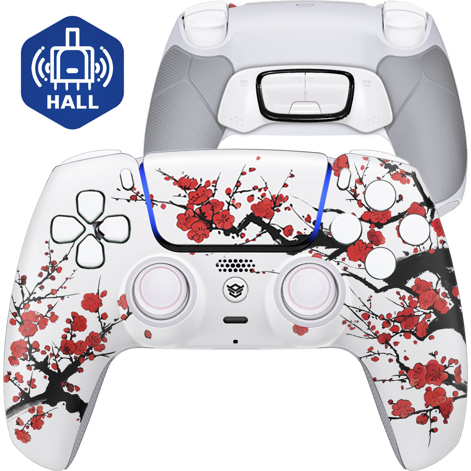 HEXGAMING ULTIMATE Controller with Hall Effect Joysticks for PS5, PC, Mobile - Winter Blossom