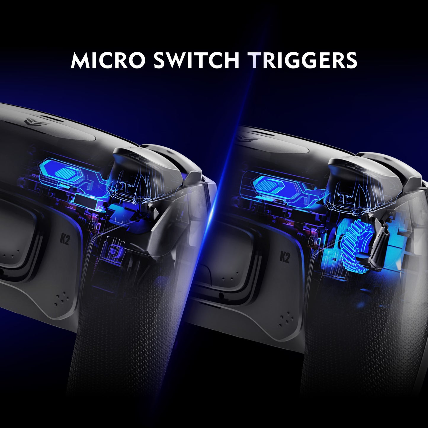 HEXGAMING ULTIMATE PRO Controller with Adjustable Triggers for PS5, PC, Mobile - Chaos Black