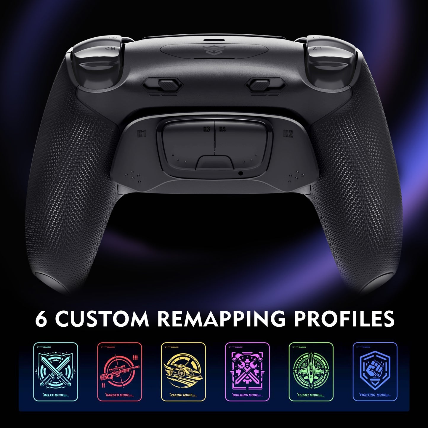 HEXGAMING ULTIMATE PRO Controller with Adjustable Triggers for PS5, PC, Mobile - Hall Effect Chaos Black