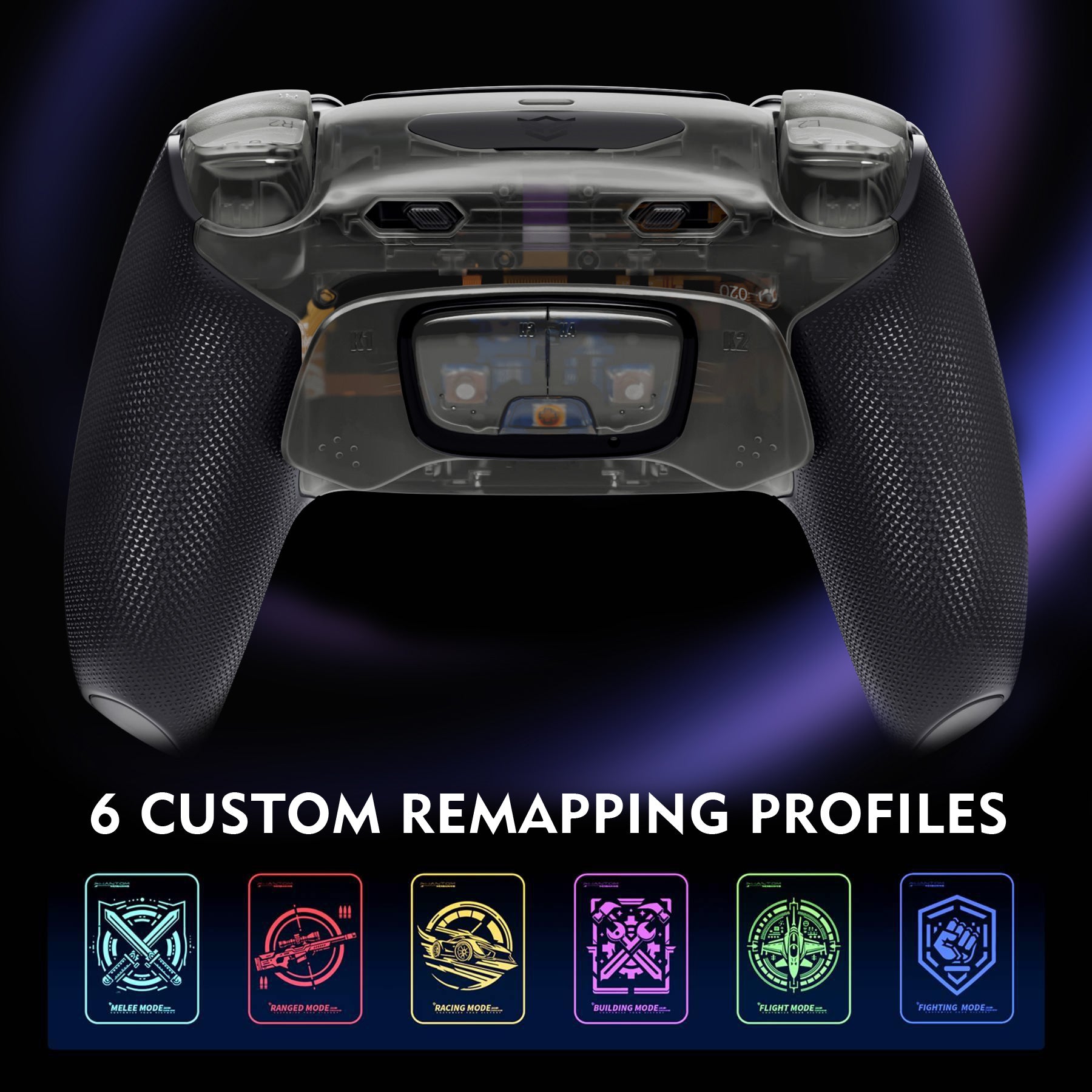 HEXGAMING ULTIMATE PRO Controller with Adjustable Triggers for PS5, PC, Mobile - Explorer Black