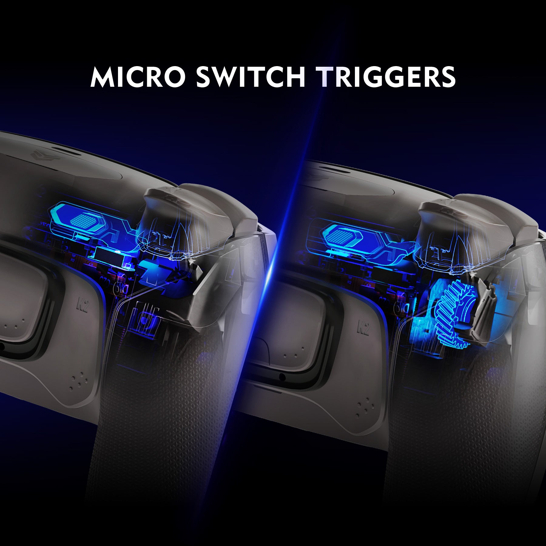 HEXGAMING ULTIMATE PRO Controller with Adjustable Triggers for PS5, PC, Mobile - Quantum Gray