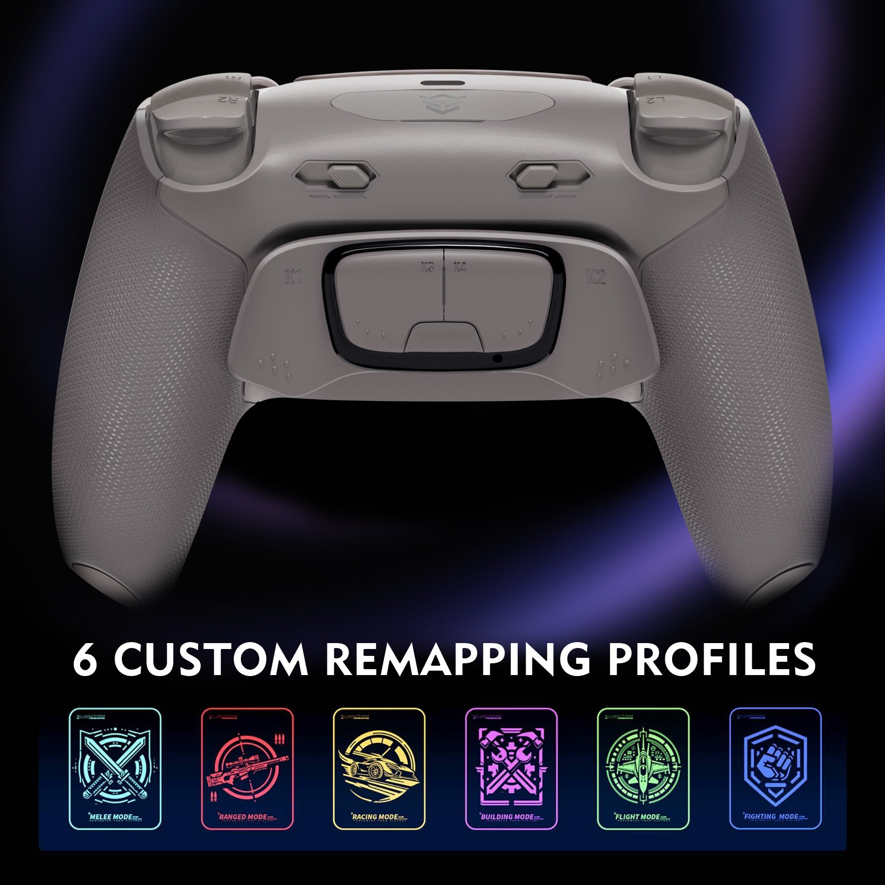 HEXGAMING ULTIMATE PRO Controller with Adjustable Triggers for PS5, PC, Mobile - Quantum Gray